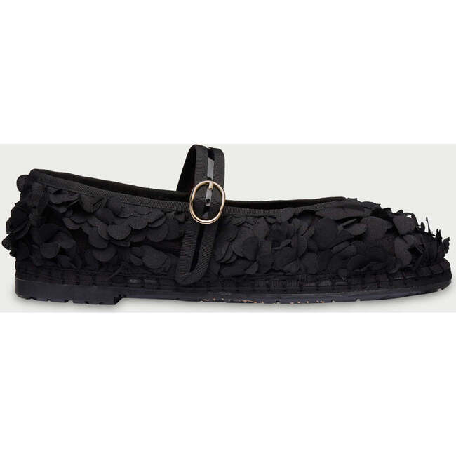 Women Velvet Ballerina Pierre Lotus Black