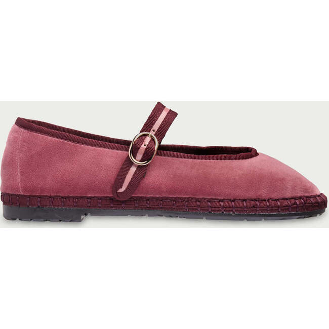 Women Velvet Ballerina Pierre Burgundy