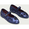 Women Velvet Ballerina Pierre Sequins Navy - Mary Janes - 2