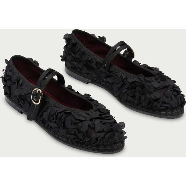 Women Velvet Ballerina Pierre Lotus Black