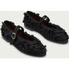 Women Velvet Ballerina Pierre Lotus Black - Mary Janes - 2