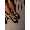 Women Velvet Ballerina Pierre Lotus Black - Mary Janes - 3