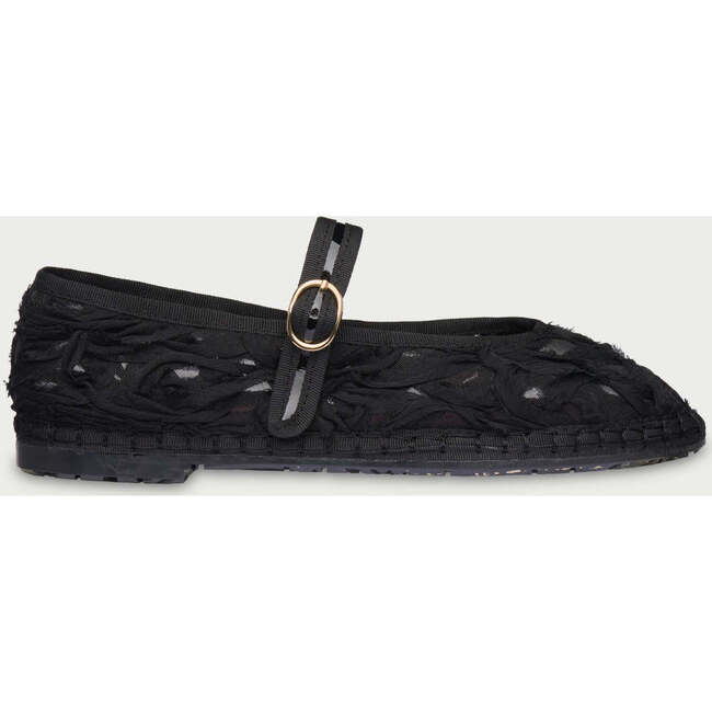 Women Velvet Ballerina Pierre Black