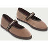 Women Velvet Ballerina Pierre Beige - Mary Janes - 2