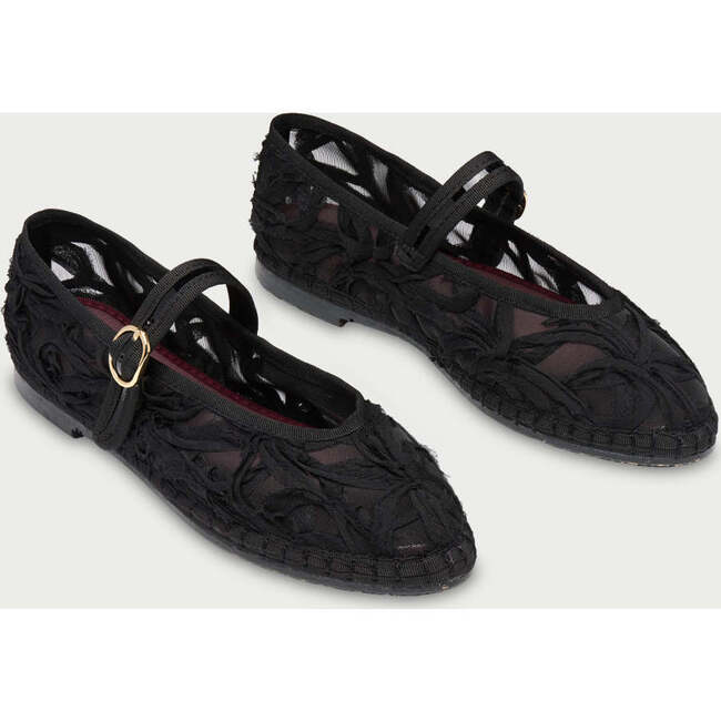 Women Velvet Ballerina Pierre Black