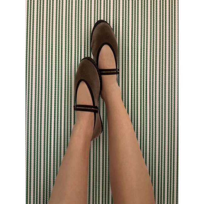 Women Velvet Ballerina Pierre Beige - Mary Janes - 3