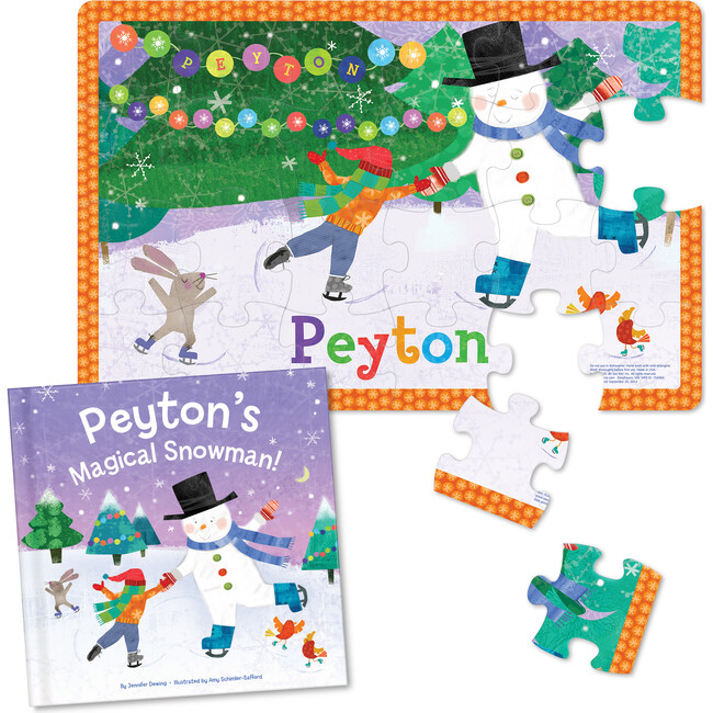 My Magical Snowman Personalized Book and 24 Piece Puzzle Gift Set