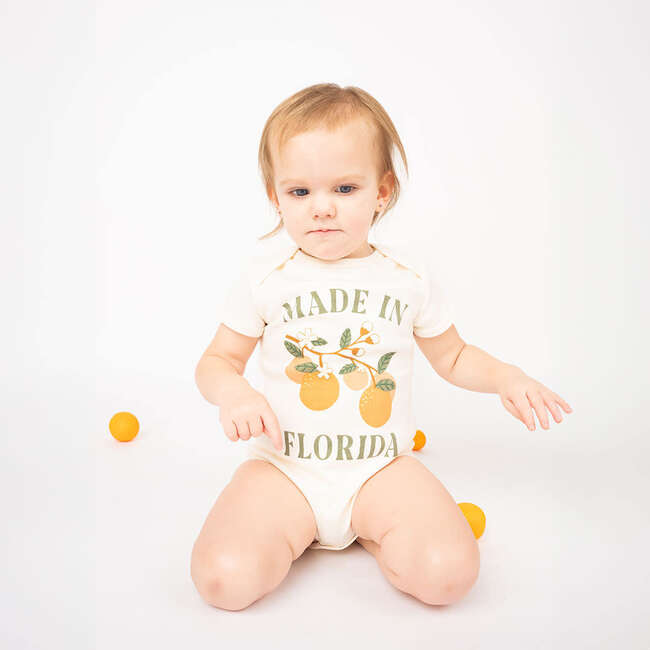 Made in Florida Oranges Cotton Baby Onesie White/Multi