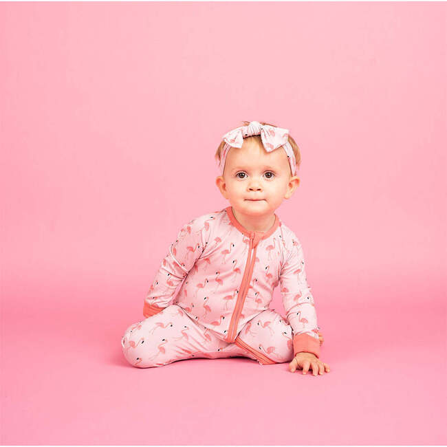 Fancy Flamingos Bamboo Convertible Baby Pajamas Pink