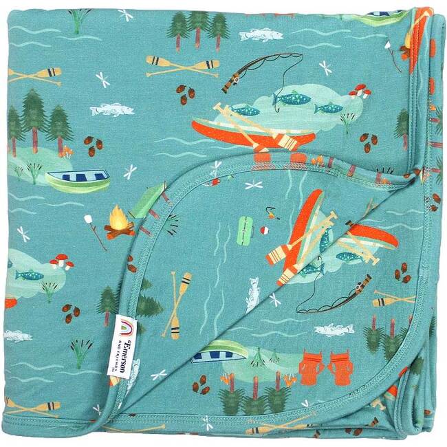Jump in the Lake Luxury Bamboo Blanket Blue/Multi - Blankets - 3