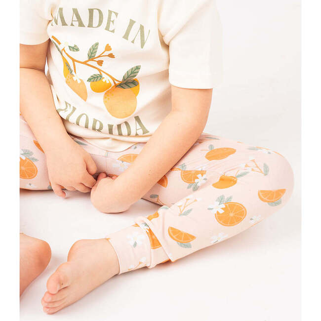 Made in Florida Oranges Cotton Toddler Short Sleeve Shirt White/Multi