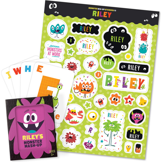 Monster Card Game with Sticker Sheet Gift Set
