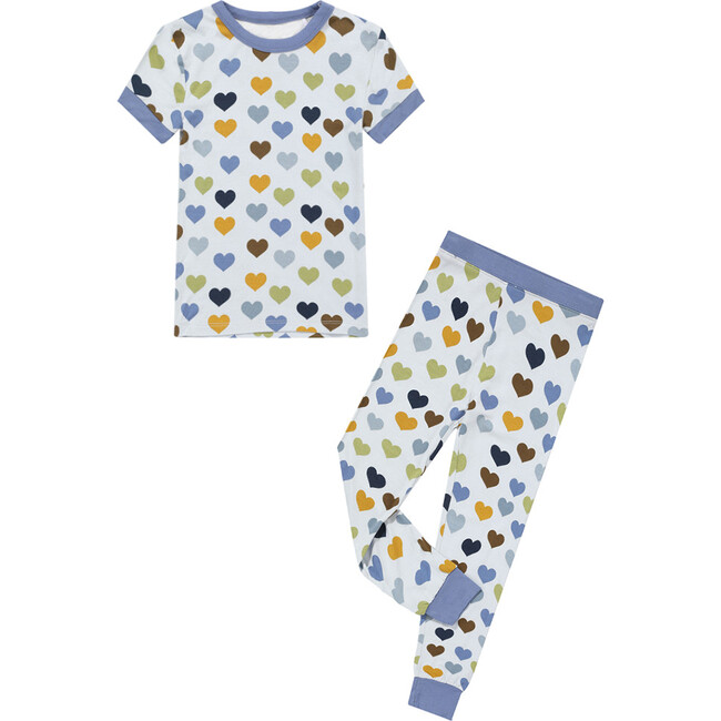 Little Love Boy Valentines Day Viscose Bamboo Kids Short Sleeve Pajama Set - Pajamas - 1
