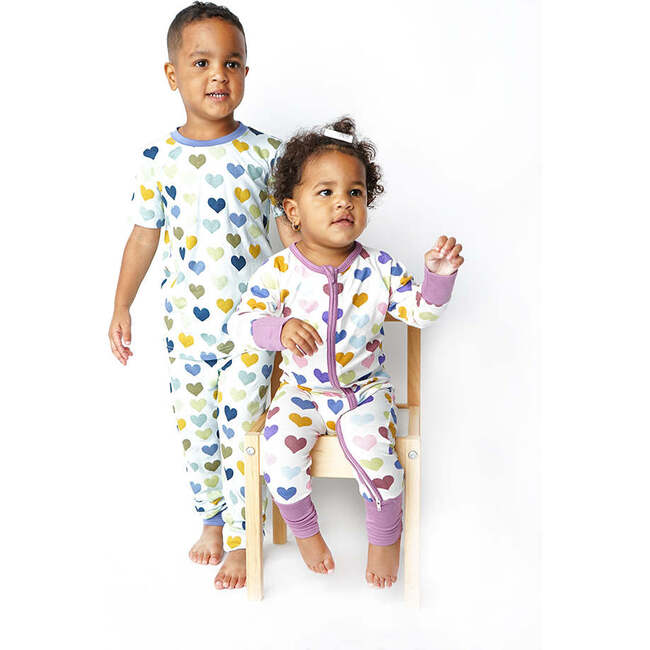 Little Love Boy Valentines Day Viscose Bamboo Kids Short Sleeve Pajama Set - Pajamas - 2