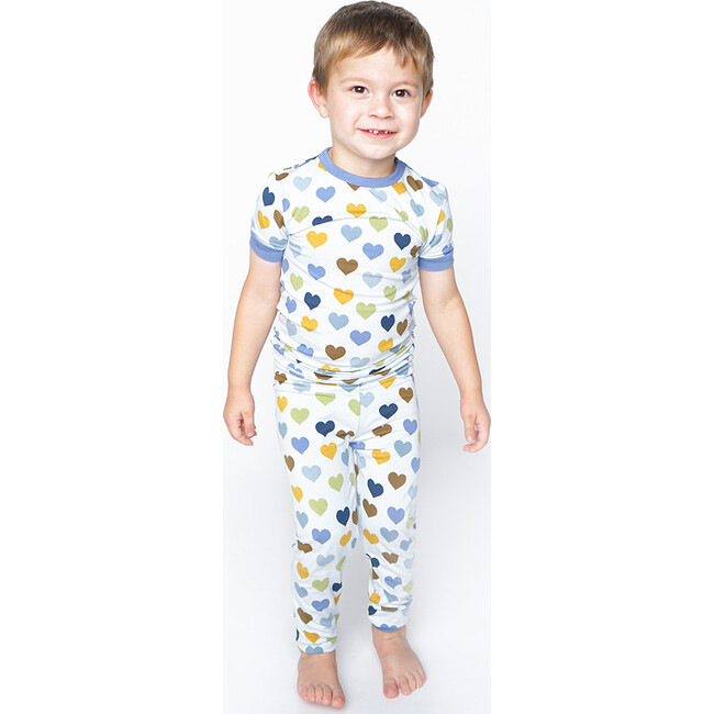 Little Love Boy Valentines Day Viscose Bamboo Kids Short Sleeve Pajama Set - Pajamas - 3