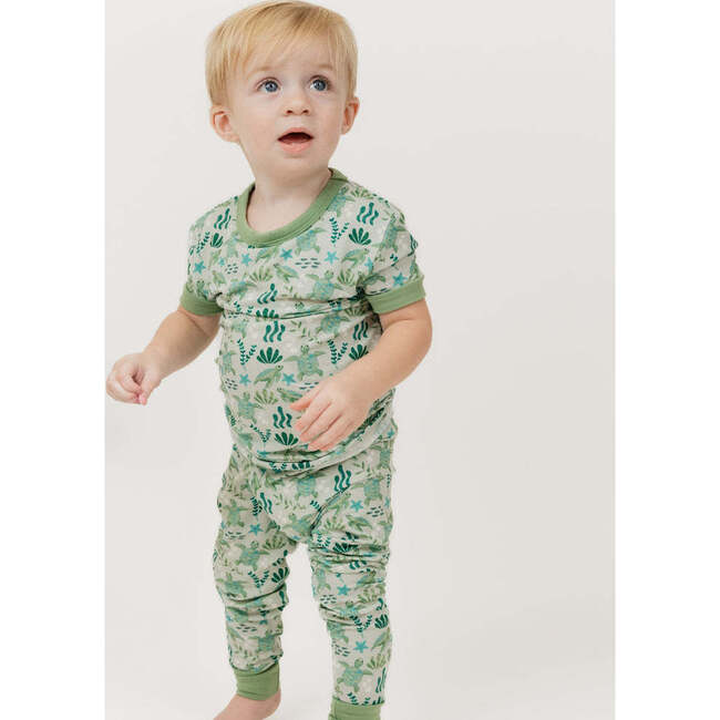 Save the Sea Turtles Bamboo Short Sleeve Kids Pajama Pants Set