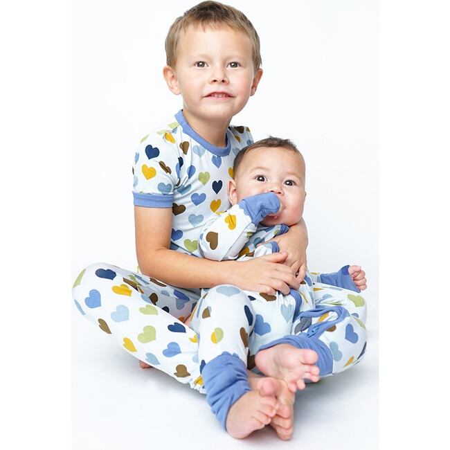 Little Love Boy Valentines Day Viscose Bamboo Kids Short Sleeve Pajama Set - Pajamas - 4