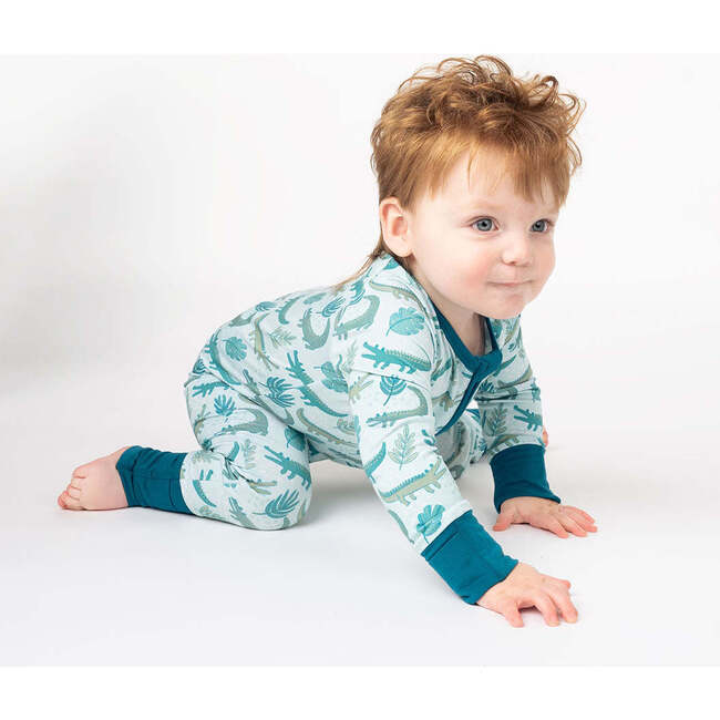 Later Gator Bamboo Convertible Baby Pajamas Green