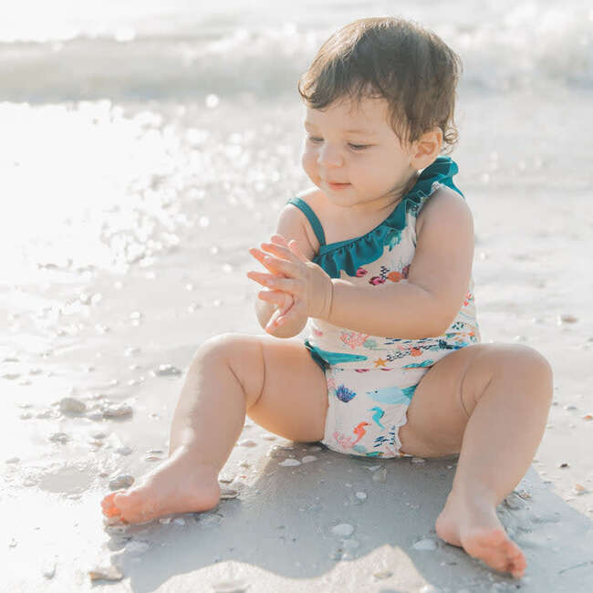 Coral Reef Ruffle Leg One Piece Girls Swimsuit - One Pieces - 3