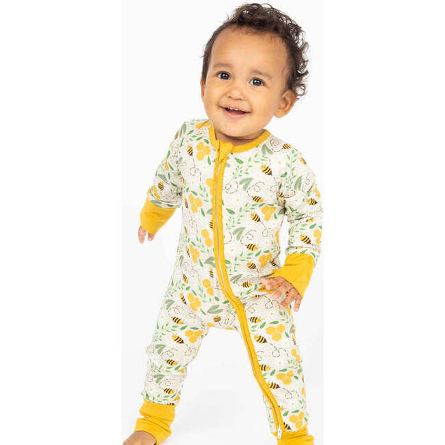 Happy Honey Bees Bamboo Convertible Baby Pajamas - Footie Pajamas - 5