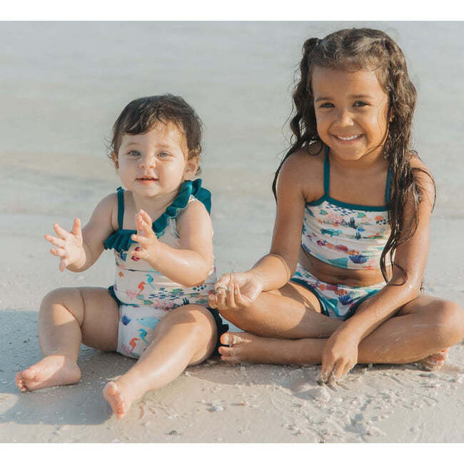 Coral Reef Ruffle Leg One Piece Girls Swimsuit - One Pieces - 4