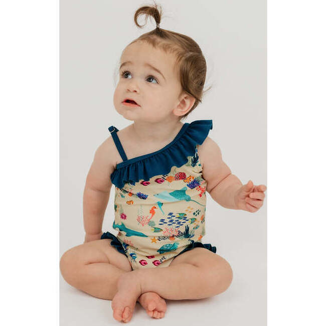 Coral Reef Ruffle Leg One Piece Girls Swimsuit - One Pieces - 5