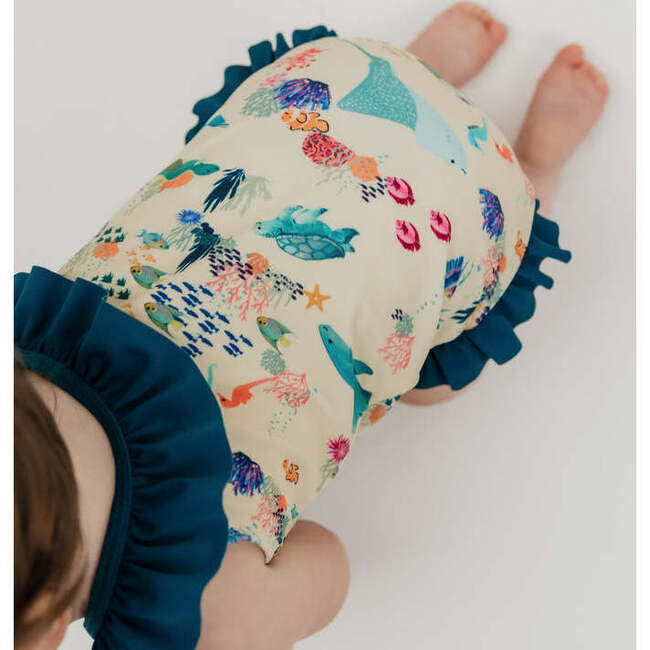 Coral Reef Ruffle Leg One Piece Girls Swimsuit - One Pieces - 6