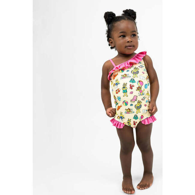 Arthur's Family Vacation Ruffle Leg One Piece Girls Swimsuit