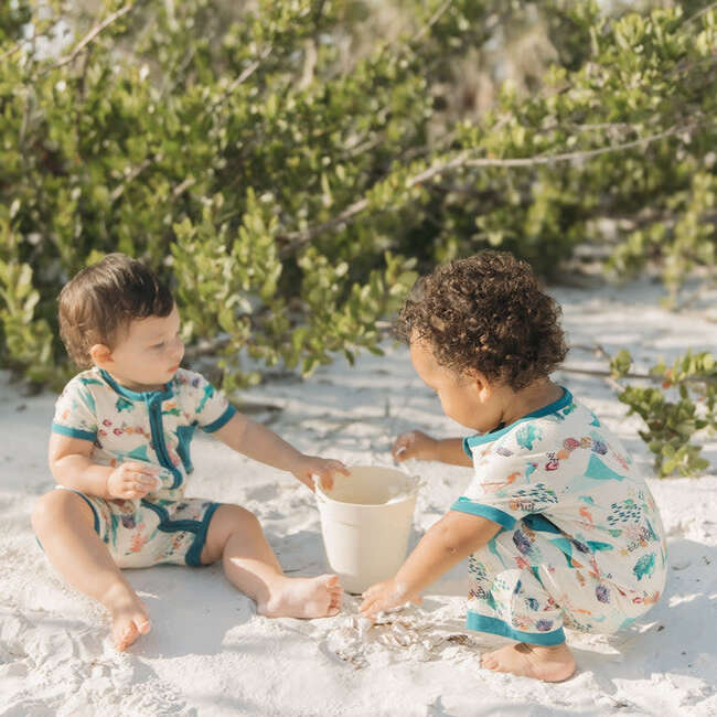 Coral Reef Bamboo Baby Shortie Romper - Rompers - 3