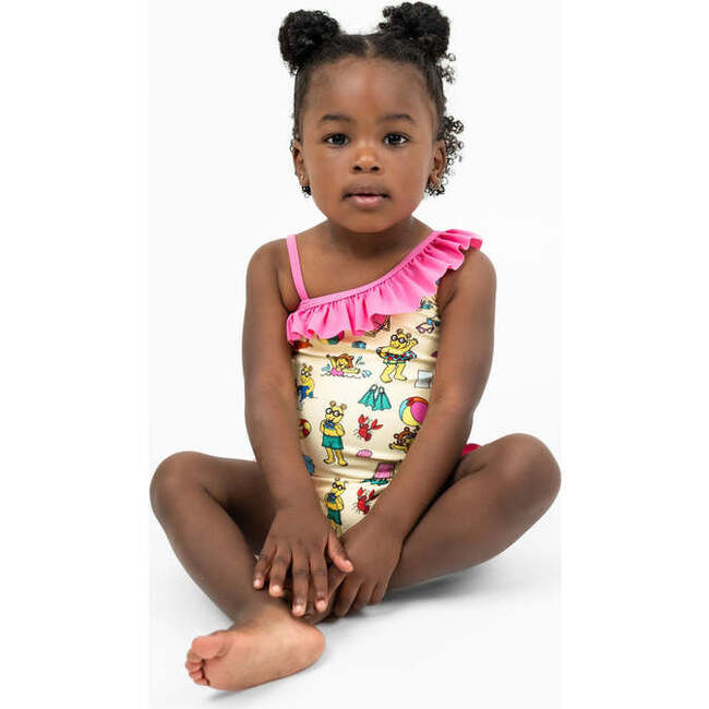 Arthur's Family Vacation Ruffle Leg One Piece Girls Swimsuit - One Pieces - 4