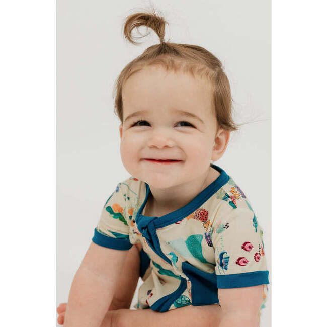 Coral Reef Bamboo Baby Shortie Romper - Rompers - 6