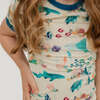 Coral Reef Bamboo Short Sleeve Kids Pajama Pants Set - Pajamas - 3