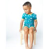 Ocean Friends Bamboo Short Sleeve Short Pajama, Blue - Pajamas - 2 - thumbnail
