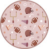 Game Day Rose Football Two-Piece Bamboo Long Sleeve Kids Pajama Pants Set Pink/Multi - Mixed Apparel Set - 3
