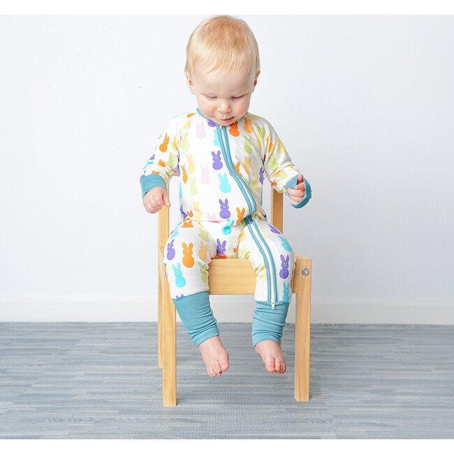 Easter Bunny Viscose Bamboo Pajama Convertible Footie Romper, Cream - Footie Pajamas - 2