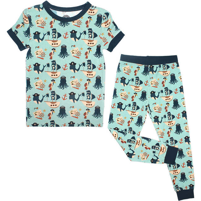 Pirate's Life Bamboo Short Sleeve Kids Pajama Pants Set - Pajamas - 1