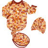 Fall Floral Bamboo Gown and Hat Newborn Baby Gift Set - Mixed Apparel Set - 1 - thumbnail