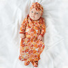 Fall Floral Bamboo Gown and Hat Newborn Baby Gift Set - Mixed Apparel Set - 2