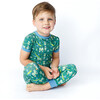 Ever After Bamboo Short Sleeve Kids Pajama Pants Set, Green - Pajamas - 4 - thumbnail