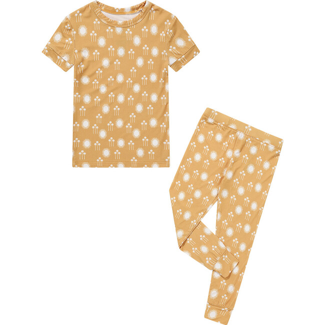 Bamboo Short Sleeve Pajama Pants Set, Sunny Days - Pajamas - 1