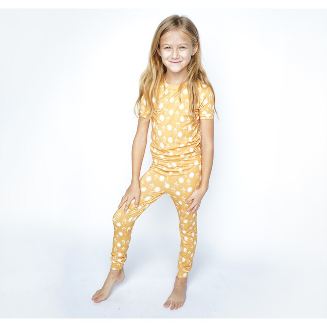 Bamboo Short Sleeve Pajama Pants Set, Sunny Days - Pajamas - 2