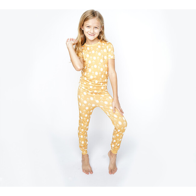 Bamboo Short Sleeve Pajama Pants Set, Sunny Days - Pajamas - 3