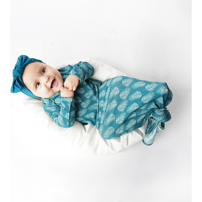 Bamboo Newborn Gown And Hat Baby Gift Set, Palms In Paradise - Mixed Apparel Set - 2