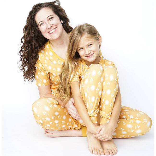 Bamboo Short Sleeve Pajama Pants Set, Sunny Days - Pajamas - 4