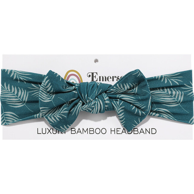 Bamboo Baby Bow Headband, Palms In Paradise - Headbands - 2