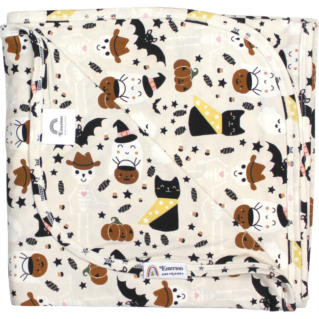 Spooky Cute Halloween Luxury Bamboo Blanket, Beige - Blankets - 1