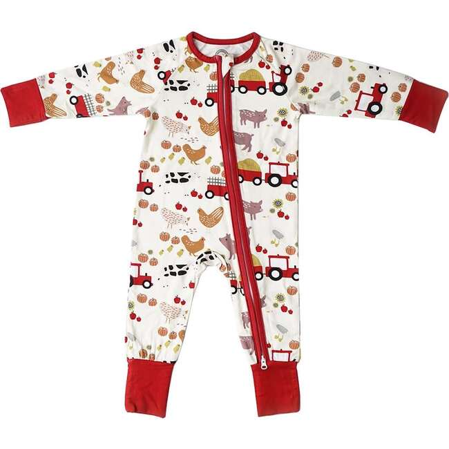 Farm Friends Bamboo Baby Convertible Footie Romper Pajama, Multi - Footie Pajamas - 1