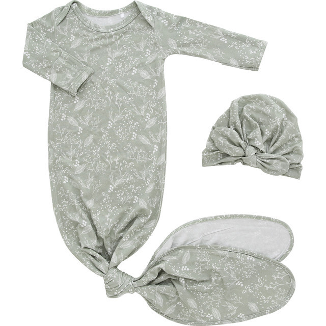 Baby's Breath Newborn Bamboo Gown and Hat Set - Mixed Apparel Set - 1