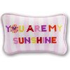 You Are My Sunshine Mini Needlepoint Pillow, Pink, White, Purple, Yellow - Decorative Pillows - 1 - thumbnail