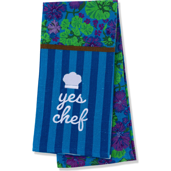 Yes Chef Dish Towel, Blue & Green